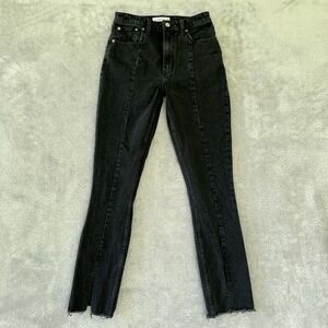 Abercrombie & Fitch Jeans Womens 26 2 Black The Skinny High Rise Split Hem Denim